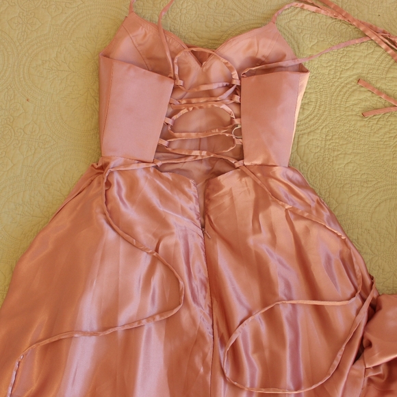 Satin Ruffle Dress - Picture 2 of 7